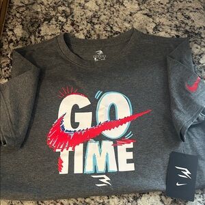 Nike Kids Dark Gray 'Go Time' Graphic Tee
